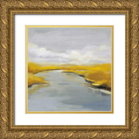 Maine Fall River Gold Ornate Wood Framed Art Print with Double Matting by Vassileva, Silvia