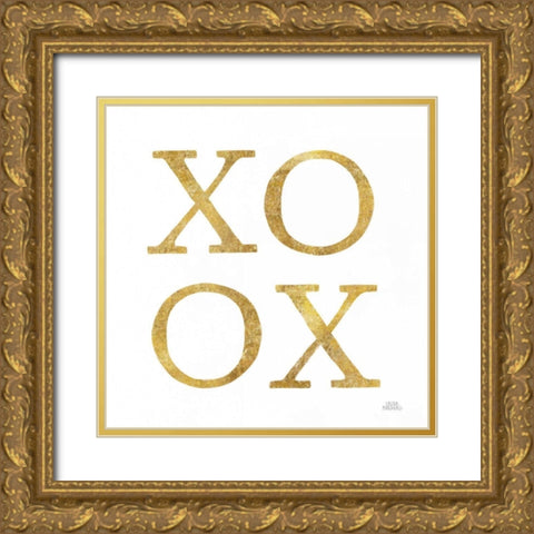 Love Letters XoXo Gold Ornate Wood Framed Art Print with Double Matting by Marshall, Laura