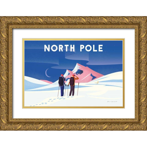 North Pole Gold Ornate Wood Framed Art Print with Double Matting by Escalante, Omar