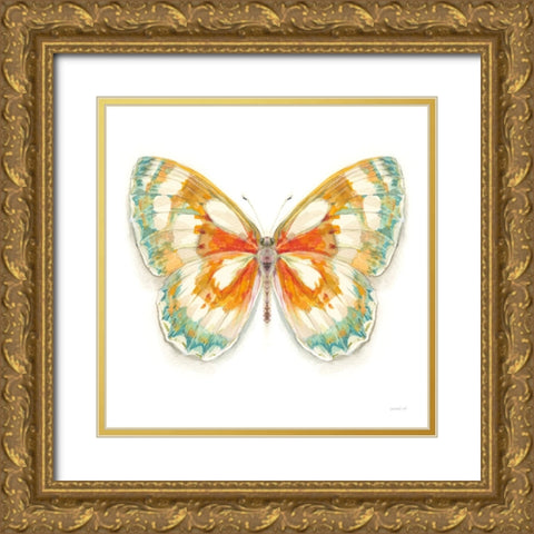 Fragile Wings Butterfly II Gold Ornate Wood Framed Art Print with Double Matting by Nai, Danhui