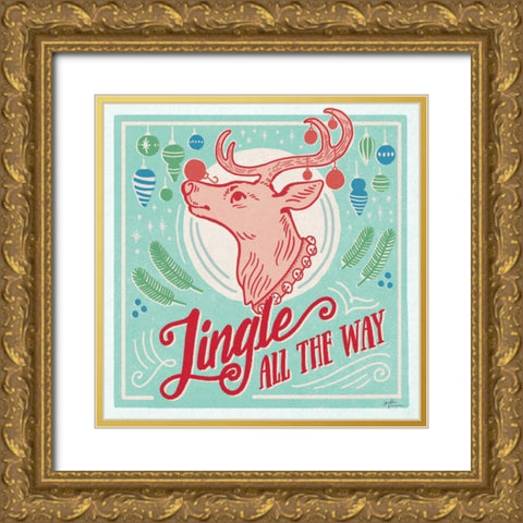 Naughty and Nice IV Bright Gold Ornate Wood Framed Art Print with Double Matting by Penner, Janelle