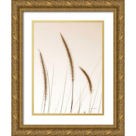 Field Grasses IV Sepia Gold Ornate Wood Framed Art Print with Double Matting by Van Swearingen, Debra