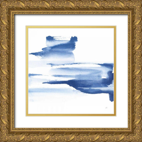 Classic Blue IV Gold Ornate Wood Framed Art Print with Double Matting by Paschke, Chris