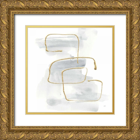Cool Gray Gold I Gold Ornate Wood Framed Art Print with Double Matting by Paschke, Chris