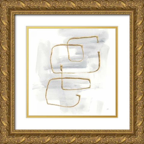 Cool Gray Gold II Gold Ornate Wood Framed Art Print with Double Matting by Paschke, Chris