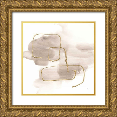 Warm Gray Gold I Gold Ornate Wood Framed Art Print with Double Matting by Paschke, Chris