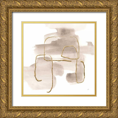 Warm Gray Gold II Gold Ornate Wood Framed Art Print with Double Matting by Paschke, Chris