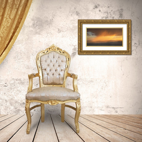 Sunset Clouds in the Tetons Gold Ornate Wood Framed Art Print with Double Matting by Majchrowicz, Alan