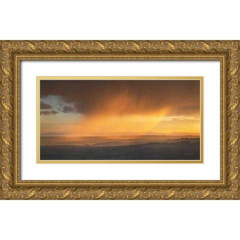 Sunset Clouds in the Tetons Gold Ornate Wood Framed Art Print with Double Matting by Majchrowicz, Alan
