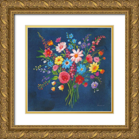 Selection of Wildflowers Gold Ornate Wood Framed Art Print with Double Matting by Nai, Danhui
