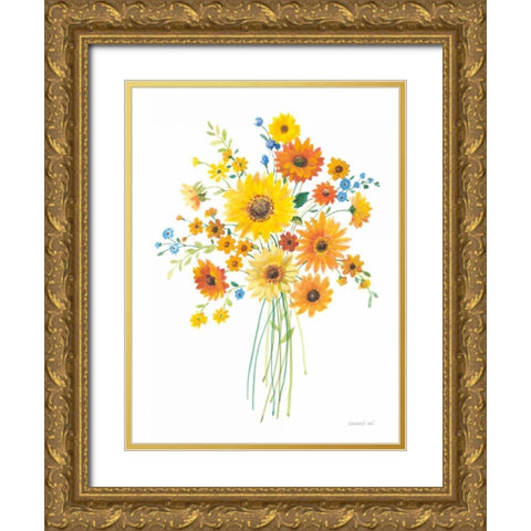 Sunshine Bouquet I Gold Ornate Wood Framed Art Print with Double Matting by Nai, Danhui