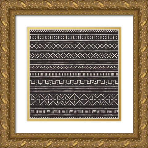 Jungle Love Pattern VE Sq Gold Ornate Wood Framed Art Print with Double Matting by Penner, Janelle