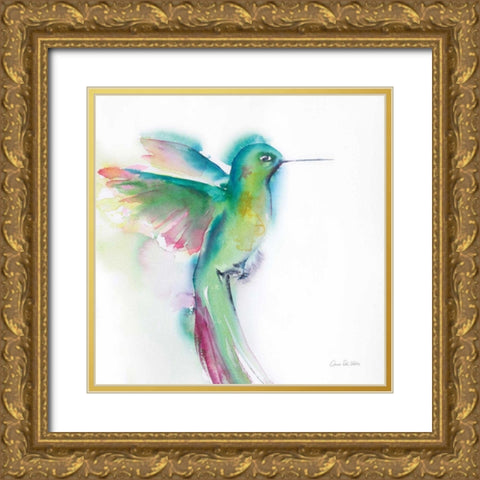 Hummingbirds II Gold Ornate Wood Framed Art Print with Double Matting by Valle, Aimee Del