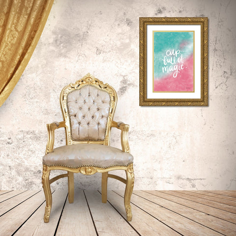 Magical Girl II Cup Full of Magic Gold Ornate Wood Framed Art Print with Double Matting by Thorns, Becky
