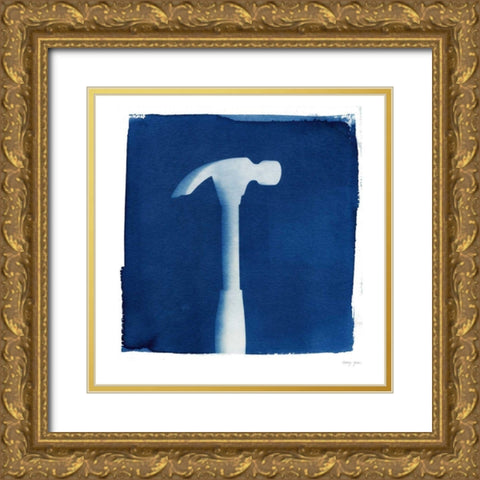 Cyanotype Tools VIII Gold Ornate Wood Framed Art Print with Double Matting by Green, Nancy