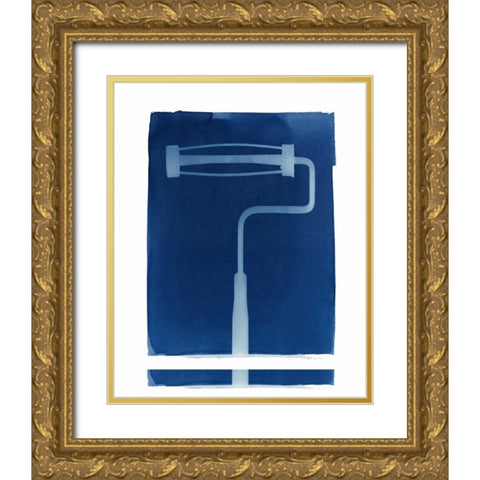 Cyanotype Tools X Gold Ornate Wood Framed Art Print with Double Matting by Green, Nancy