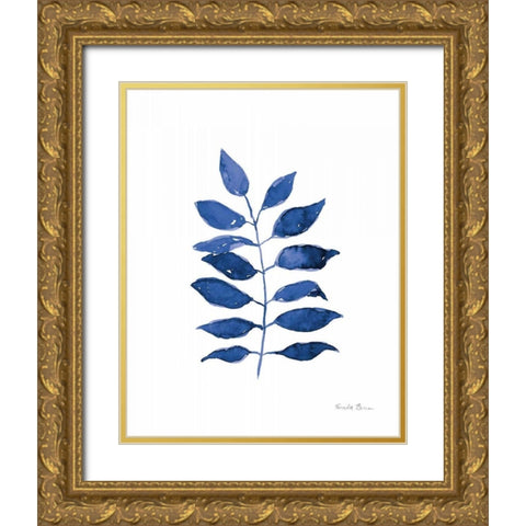 Fresh and Blue IV Gold Ornate Wood Framed Art Print with Double Matting by Zaman, Farida