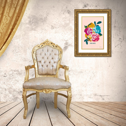 Frida Kahlo II Gold Ornate Wood Framed Art Print with Double Matting by Thorns, Becky