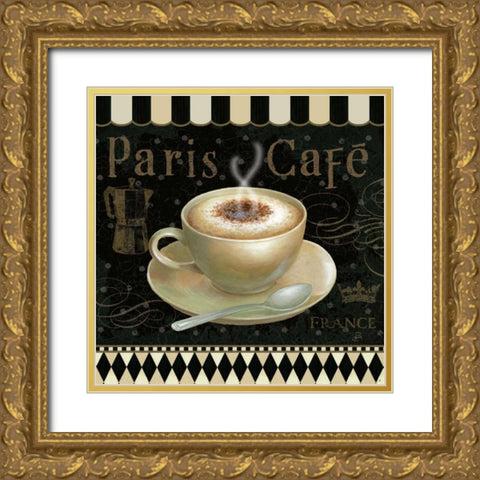 Cafe Parisien III Gold Ornate Wood Framed Art Print with Double Matting by Brissonnet, Daphne