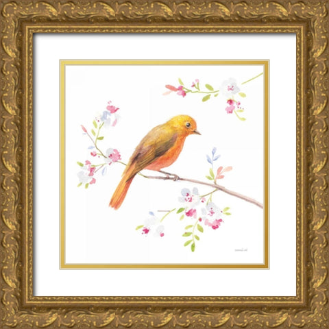 Flight Friends III Gold Ornate Wood Framed Art Print with Double Matting by Nai, Danhui