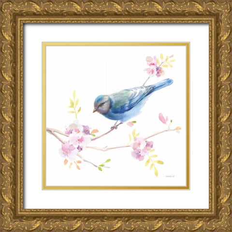 Flight Friends IV Gold Ornate Wood Framed Art Print with Double Matting by Nai, Danhui