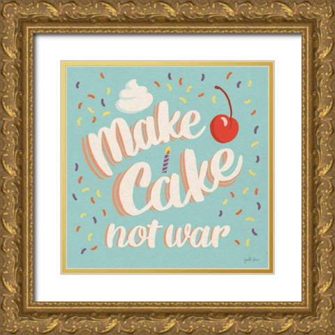 Make Cake I Gold Ornate Wood Framed Art Print with Double Matting by Penner, Janelle