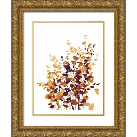 Brown Botanicals Gold Ornate Wood Framed Art Print with Double Matting by Pete, Katrina