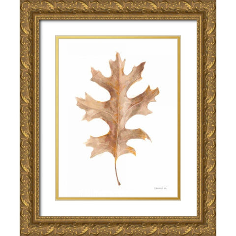 Fallen Leaf I Gold Ornate Wood Framed Art Print with Double Matting by Nai, Danhui