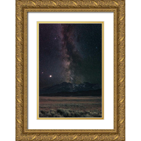 Milky Way in Sawtooth Mountains Gold Ornate Wood Framed Art Print with Double Matting by Majchrowicz, Alan