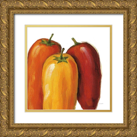 Spicy on White Gold Ornate Wood Framed Art Print with Double Matting by Audit, Lisa