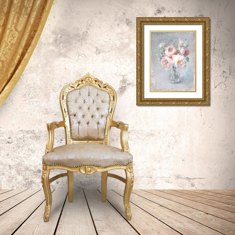 Light Summer Blooms II Gold Ornate Wood Framed Art Print with Double Matting by Nai, Danhui