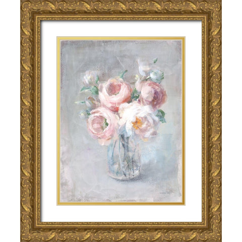 Light Summer Blooms II Gold Ornate Wood Framed Art Print with Double Matting by Nai, Danhui