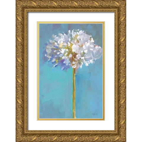 Modern Floral III Gold Ornate Wood Framed Art Print with Double Matting by Nai, Danhui