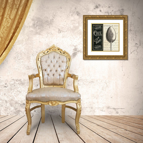 French Menu I Gold Ornate Wood Framed Art Print with Double Matting by Pela Studio