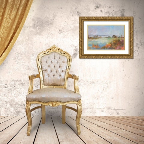 The  Long View Gold Ornate Wood Framed Art Print with Double Matting by Nai, Danhui