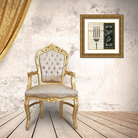 French Menu II Gold Ornate Wood Framed Art Print with Double Matting by Pela Studio