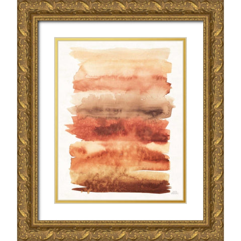 Desert Blooms Abstract I Fall Gold Ornate Wood Framed Art Print with Double Matting by Marshall, Laura