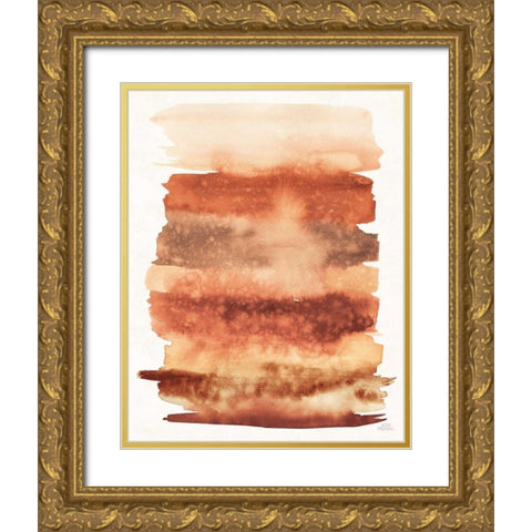 Desert Blooms Abstract II Fall Gold Ornate Wood Framed Art Print with Double Matting by Marshall, Laura