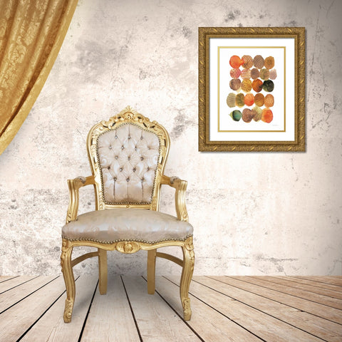 Fall Circle Stories III Gold Ornate Wood Framed Art Print with Double Matting by Nai, Danhui