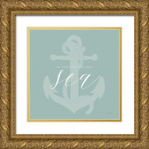 Vitamin Sea Gold Ornate Wood Framed Art Print with Double Matting by Charro, Mercedes Lopez