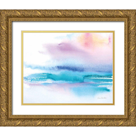 Washed Sunset Gold Ornate Wood Framed Art Print with Double Matting by Valle, Aimee Del