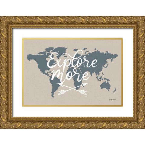 Mapped Out II Gold Ornate Wood Framed Art Print with Double Matting by Thorns, Becky