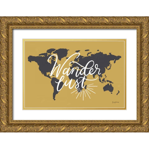 Mapped Out IV Gold Ornate Wood Framed Art Print with Double Matting by Thorns, Becky