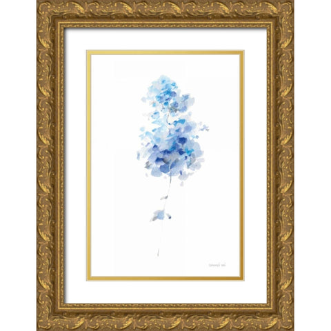 Flower Study II Gold Ornate Wood Framed Art Print with Double Matting by Nai, Danhui