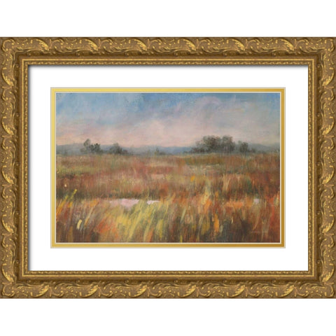 Autumn Fields Gold Ornate Wood Framed Art Print with Double Matting by Nai, Danhui