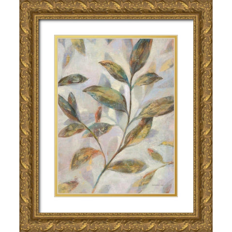 Leafy Flow II Gold Ornate Wood Framed Art Print with Double Matting by Nai, Danhui