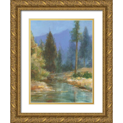 Western Pines Gold Ornate Wood Framed Art Print with Double Matting by Nai, Danhui