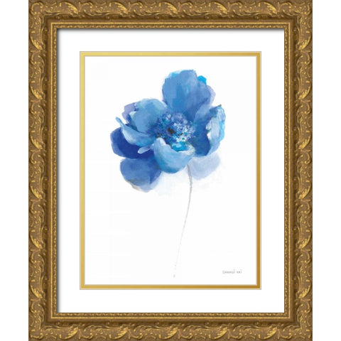 Bold Blooming IV Gold Ornate Wood Framed Art Print with Double Matting by Nai, Danhui