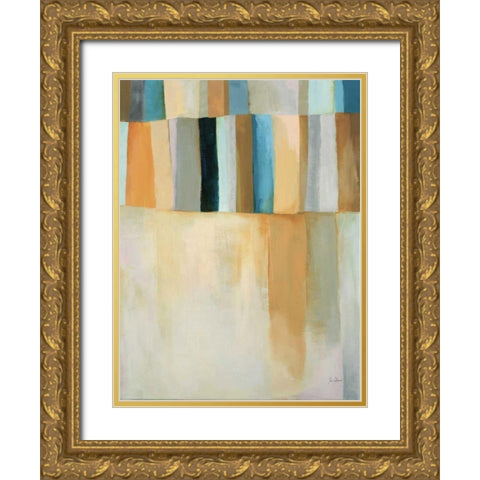 Coastal Stripes II Gold Ornate Wood Framed Art Print with Double Matting by Davies, Jane