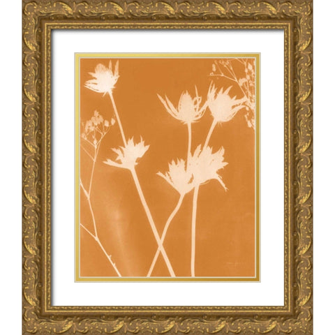 Enchanted Fall Cyanotype I Gold Ornate Wood Framed Art Print with Double Matting by Green, Nancy